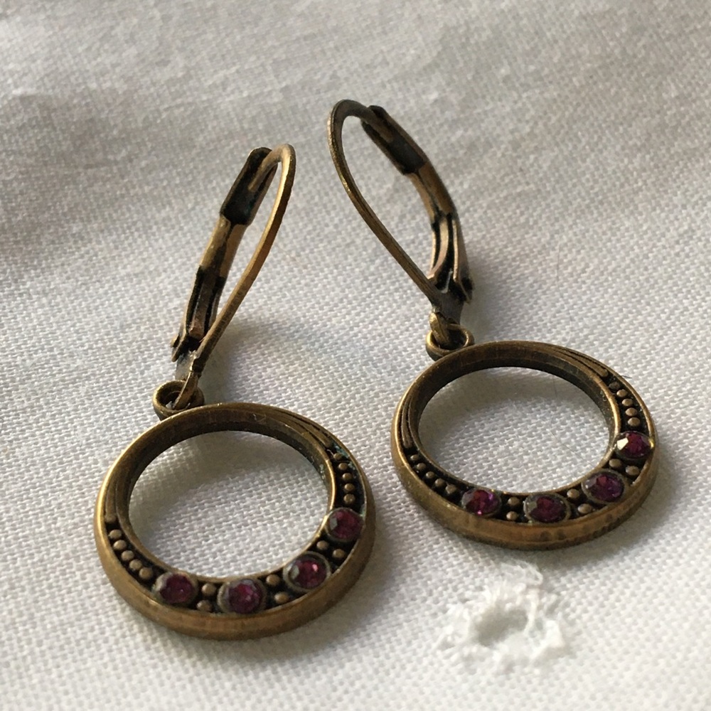 🌼Brass Circle Hoop Dangle earrings